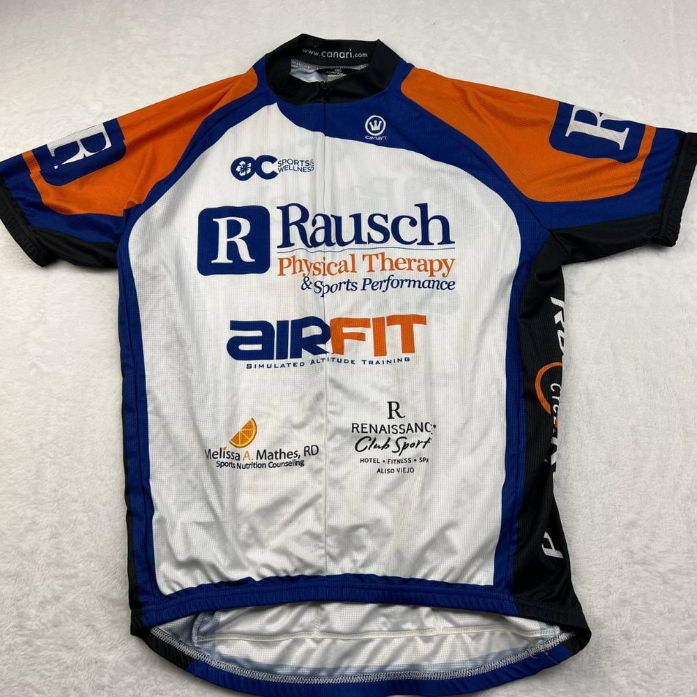 Canari Large Rausch Airfit Rock n' Road Cyclery Cycling Jersey White‎ Sports Men